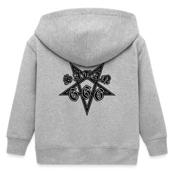 SATAN 666 PENTAGRAM - Kinder Organic Kapuzenjacke Mini Cultivator von Stanley/Stella - Grau meliert - Hinten
