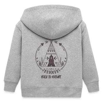 Back to Nature | Für Outdoor- und Tierfan - Kinder Organic Kapuzenjacke Mini Cultivator von Stanley/Stella - Grau meliert - Hinten