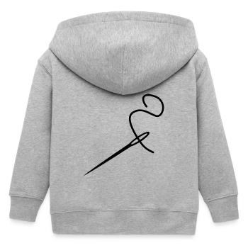 Needle sew tailor - Kids Organic Zip-up Hoodie by Stanley/Stella - heather grey - Back