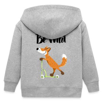 Be Wild Fuchs mit seinem Roller - Kinder - Lustig - Kinder Organic Kapuzenjacke Mini Cultivator von Stanley/Stella - Grau meliert - Hinten