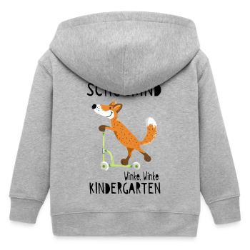 Schulkind und winke Kindergarten - Einschulung - Kinder Organic Kapuzenjacke Mini Cultivator von Stanley/Stella - Grau meliert - Hinten