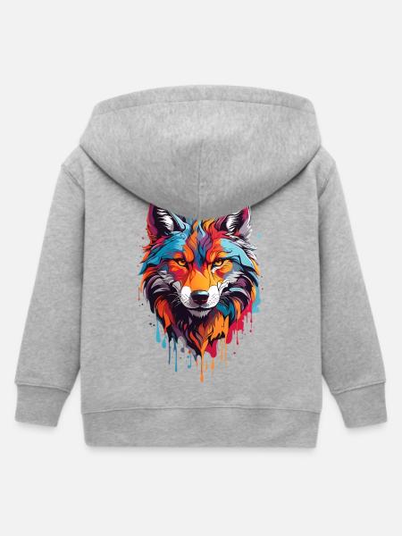 Coole Wolf - Kinder Organic Kapuzenjacke Mini Cultivator von Stanley/Stella - Grau meliert