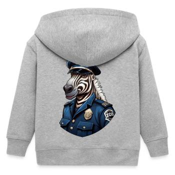 Zebra Policeman - Kids Organic Zip-up Hoodie by Stanley/Stella - heather grey - Back