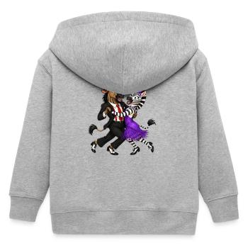 Gnou et zèbre dans une danse élégante du swing - Veste à capuche enfant bio Stanley/Stella - gris chiné - Dos