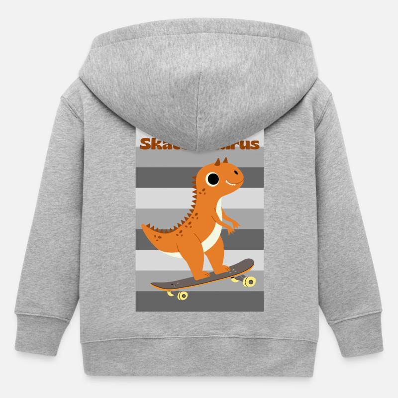Skateosaurus - Veste à capuche enfant bio Stanley/Stella - gris chiné