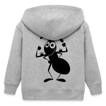 starke Ameise - Kinder Organic Kapuzenjacke Mini Cultivator von Stanley/Stella - Grau meliert - Hinten