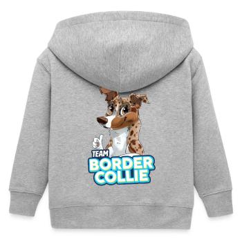 TEAM Border Collie Kurzhaar - MerleTri Rot - Kinder Organic Kapuzenjacke Mini Cultivator von Stanley/Stella - Grau meliert - Hinten