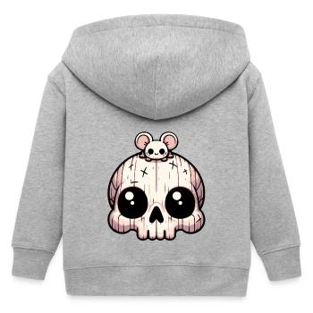 Drôle de petit crâne avec une petite souris - Veste à capuche enfant bio Stanley/Stella - gris chiné - Dos