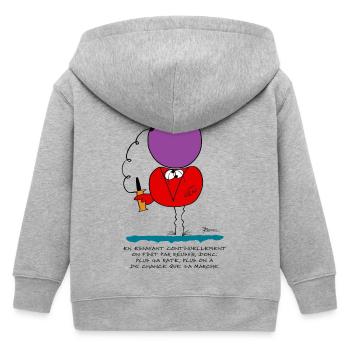 By continually trying... - Kids Organic Zip-up Hoodie by Stanley/Stella - heather grey - Back