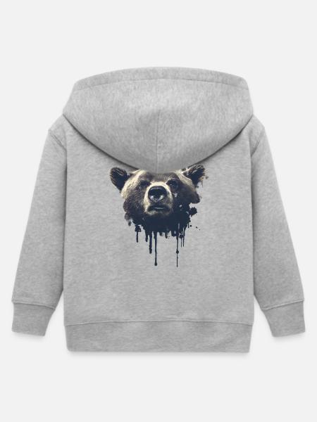 Grizzly - Kinder Organic Kapuzenjacke Mini Cultivator von Stanley/Stella - Grau meliert