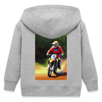 Motocross Fahren - Kinder Organic Kapuzenjacke Mini Cultivator von Stanley/Stella - Grau meliert - Hinten