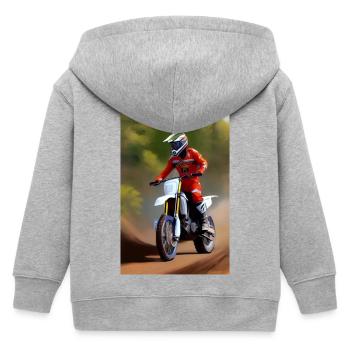 Motocross Fahren - Kinder Organic Kapuzenjacke Mini Cultivator von Stanley/Stella - Grau meliert - Hinten