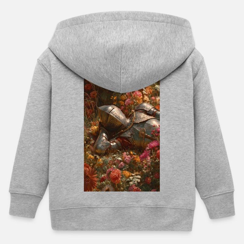 Chevalier fleuri en fleurs - Veste à capuche enfant bio Stanley/Stella - gris chiné