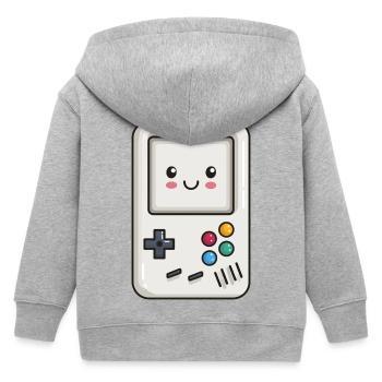 Cute Game Console - Kids Organic Zip-up Hoodie by Stanley/Stella - heather grey - Back