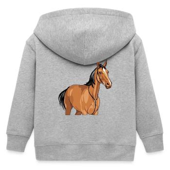 Porträt eines braunen Pferdes - Kinder Organic Kapuzenjacke Mini Cultivator von Stanley/Stella - Grau meliert - Hinten