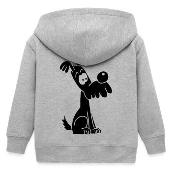 Lustiger und niedlicher schwarzer Hund - Kinder Organic Kapuzenjacke Mini Cultivator von Stanley/Stella - Grau meliert - Hinten
