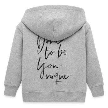 Dare to be younique - Kids Organic Zip-up Hoodie by Stanley/Stella - heather grey - Back