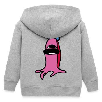 Alien Bjoern aus der Alienfamilie - Kinder Organic Kapuzenjacke Mini Cultivator von Stanley/Stella - Grau meliert - Hinten