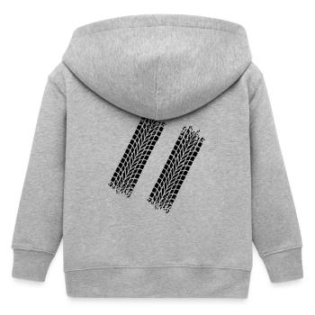 Tire - Kids Organic Zip-up Hoodie by Stanley/Stella - heather grey - Back