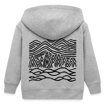 Strange black landscape - Kids Organic Zip-up Hoodie by Stanley/Stella - heather grey - Back