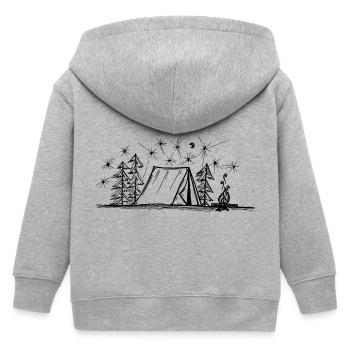 Camping in the forest - Kids Organic Zip-up Hoodie by Stanley/Stella - heather grey - Back