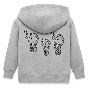 Drei kleine Seepferdchen - Kinder Organic Kapuzenjacke Mini Cultivator von Stanley/Stella - Grau meliert - Hinten
