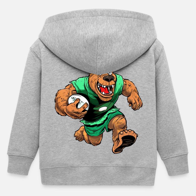 Rugby des Bears - Veste à capuche enfant bio Stanley/Stella - gris chiné