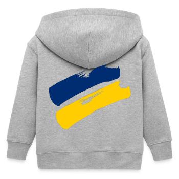 Lower Austria Flag - Brush Stripes - Kids Organic Zip-up Hoodie by Stanley/Stella - heather grey - Back