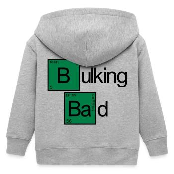 Bulking Bad - Kids Organic Zip-up Hoodie by Stanley/Stella - heather grey - Back