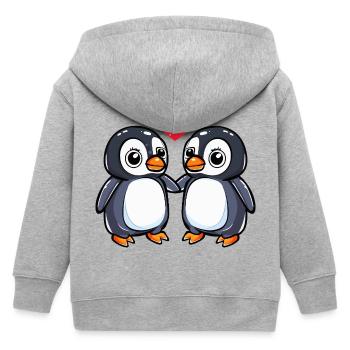 Pinguin Paar Valentinstag - Kinder Organic Kapuzenjacke Mini Cultivator von Stanley/Stella - Grau meliert - Hinten