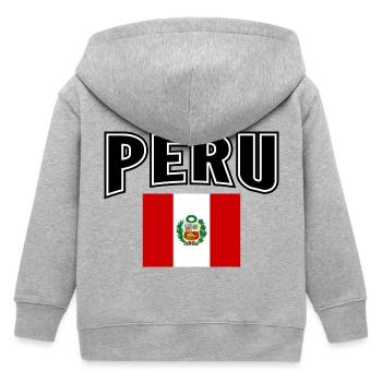Peru - Kids Organic Zip-up Hoodie by Stanley/Stella - heather grey - Back