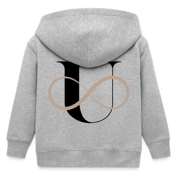 Infinite Letter u - Kids Organic Zip-up Hoodie by Stanley/Stella - heather grey - Back