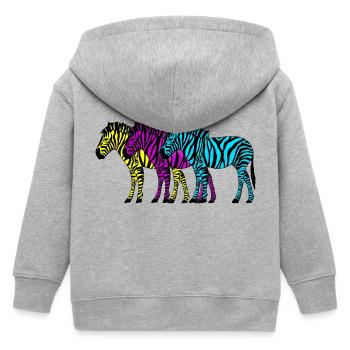 Zebras - Kinder Organic Kapuzenjacke Mini Cultivator von Stanley/Stella - Grau meliert - Hinten