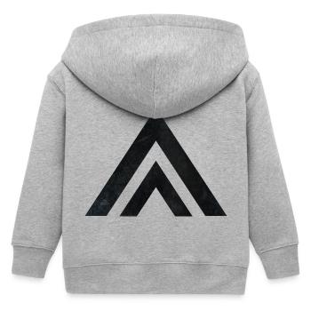 Geometric mountains - Kids Organic Zip-up Hoodie by Stanley/Stella - heather grey - Back