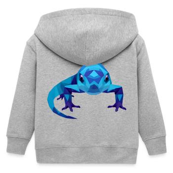 Lebendige blaue Eidechse in Bewegung - Kinder Organic Kapuzenjacke Mini Cultivator von Stanley/Stella - Grau meliert - Hinten