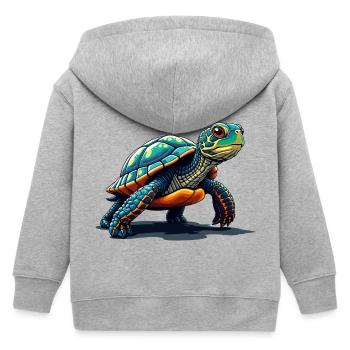 SCHILDKRÖTE - Kinder Organic Kapuzenjacke Mini Cultivator von Stanley/Stella - Grau meliert - Hinten