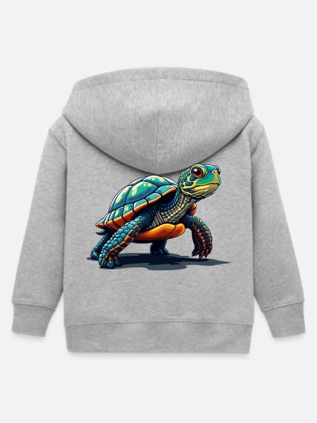 SCHILDKRÖTE - Kinder Organic Kapuzenjacke Mini Cultivator von Stanley/Stella - Grau meliert