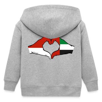 Monaco United Arab Emirates Flag - Kids Organic Zip-up Hoodie by Stanley/Stella - heather grey - Back