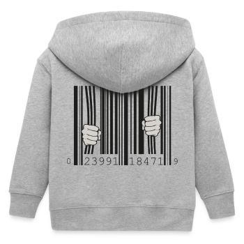 Gefangen im Barcode - Kinder Organic Kapuzenjacke Mini Cultivator von Stanley/Stella - Grau meliert - Hinten