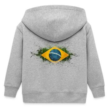 Flagge Brasilien - Kinder Organic Kapuzenjacke Mini Cultivator von Stanley/Stella - Grau meliert - Hinten