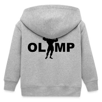 Olymp Berg der Götter und der Kräfte. Bodybuilder - Kinder Organic Kapuzenjacke Mini Cultivator von Stanley/Stella - Grau meliert - Hinten