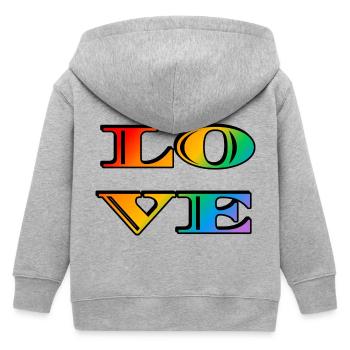 Amour arc-en-ciel rétro - Veste à capuche enfant bio Stanley/Stella - gris chiné - Dos