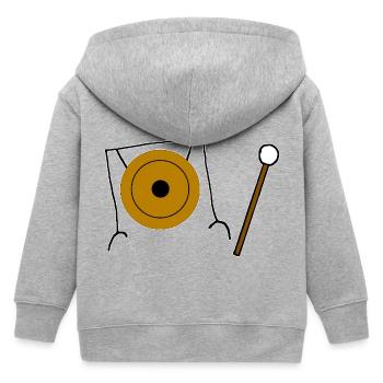 Gong, Becken, Instrument, Klang - Kinder Organic Kapuzenjacke Mini Cultivator von Stanley/Stella - Grau meliert - Hinten