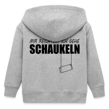mir reicht es schaukel - Kinder Organic Kapuzenjacke Mini Cultivator von Stanley/Stella - Grau meliert - Hinten
