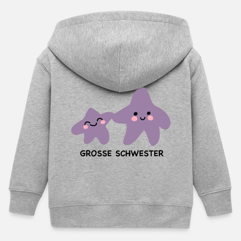 Douce Starlette Grande Sœur - Veste à capuche enfant bio Stanley/Stella - gris chiné