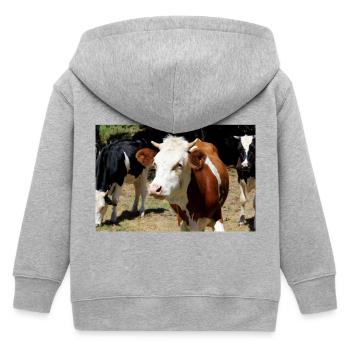 Affiche de vache - Veste à capuche enfant bio Stanley/Stella - gris chiné - Dos