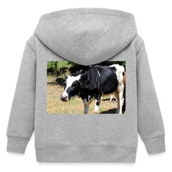 Kuh Poster - Kinder Organic Kapuzenjacke Mini Cultivator von Stanley/Stella - Grau meliert - Hinten