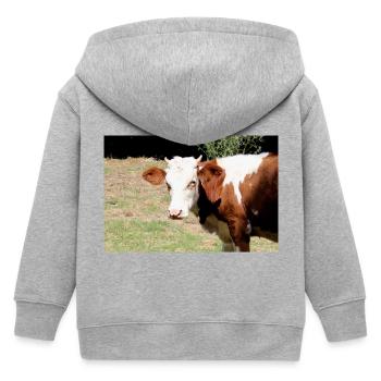 Kuh Poster - Kinder Organic Kapuzenjacke Mini Cultivator von Stanley/Stella - Grau meliert - Hinten