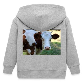 Kuh Poster - Kinder Organic Kapuzenjacke Mini Cultivator von Stanley/Stella - Grau meliert - Hinten