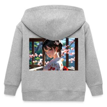 Farbenfrohe Geisha in traditioneller Eleganz - Kinder Organic Kapuzenjacke Mini Cultivator von Stanley/Stella - Grau meliert - Hinten